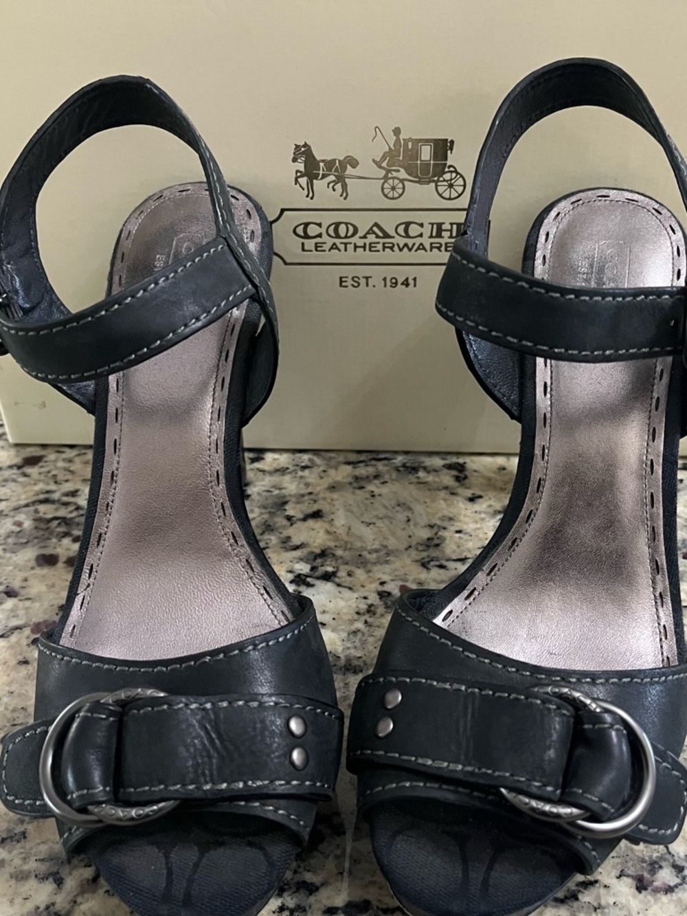 Coach Sophina Sandals 🖤 Monogram Heel